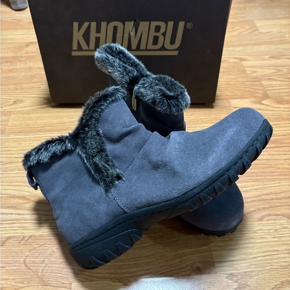 Khombu Shoes - Khombu Charcoal Fur-Lined Winter Boots